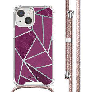 imoshion Design hoesje met koord voor de Apple iPhone 13 Mini - Bordeaux Graphic