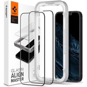 Spigen AlignMaster Full Screenprotector 2 Pack voor de iPhone 13 / 13 Pro - Zwart