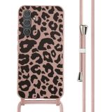 iMoshion Siliconen design hoesje met koord voor de Samsung Galaxy A54 (5G) - Animal Pink
