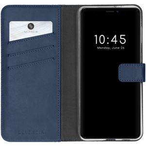 Selencia Echt Lederen Bookcase Apple iPhone 13 Pro - Blauw