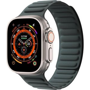 WiWu Magnetisch geweven linkband voor de Apple Watch Series 1 t/m 10 / SE / Ultra (2) (44/45/46/49 mm) - Green