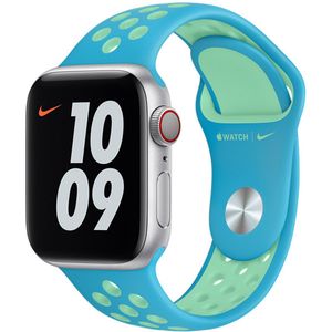 Nike Sport Band voor de Apple Watch Series 1-9 / SE - 38/40/41 mm - Chlorine Blue/Green Glow