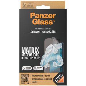 PanzerGlass Matrix Recycled Ultra-Wide Fit Anti-Bacterial Screenprotector incl. applicator voor de Samsung Galaxy A35