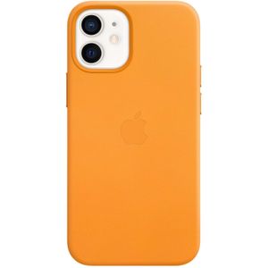 Apple Leather Backcover MagSafe voor de iPhone 12 Mini - California Poppy