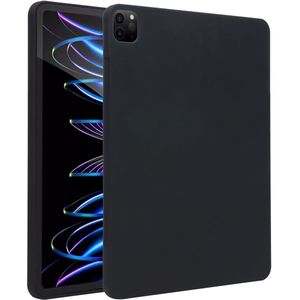 Accezz Liquid Silicone Backcover met penhouder voor de iPad Pro 12.9 (2022) / Pro 12.9 (2021) / Pro 12.9 (2020) - Zwart