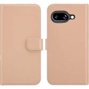 Selencia Echt Lederen Bookcase voor de Google Pixel 9a - Dusty Pink