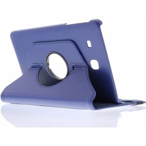 360° Draaibare Bookcase voor Samsung Galaxy Tab E 9.6 - Donkerblauw