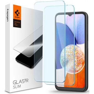 Spigen GLAStR Slim Screenprotector + Applicator 2-pack voor de Samsung Galaxy A14 (5G/4G)