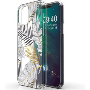 iMoshion Design hoesje iPhone 12 (Pro) - Bladeren / Zwart