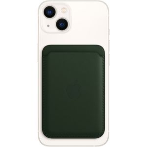 Leather Wallet MagSafe (Apple Wallet 2nd generation) - Inclusief ingebouwde AirTag functie - Sequoia Green