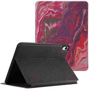 Selencia Vivid tablethoes voor de Apple iPad 11 (2025) 11 inch A16 / iPad 10 (2022) 10.9 inch - Marble Plum