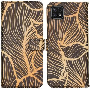 iMoshion Design Softcase Bookcase voor de Samsung Galaxy A22 (5G) - Golden Leaves