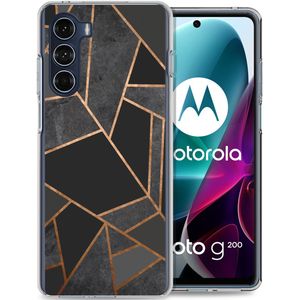 iMoshion Design hoesje voor de Motorola Moto G200 - Grafisch Koper / Zwart