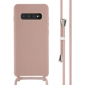 iMoshion Siliconen hoesje met koord voor de Samsung Galaxy S10 Plus - Sand Pink