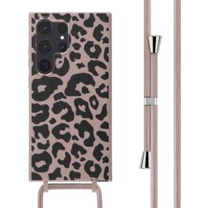 iMoshion Siliconen design hoesje met koord voor de Samsung Galaxy S24 Ultra - Animal Pink