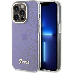 Guess Faceted Mirror Backcover voor de iPhone 15 Pro - Blauw