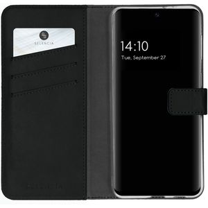 Selencia Echt Lederen Bookcase voor de Samsung Galaxy A32 (4G) - Zwart