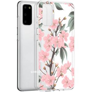 iMoshion Design hoesje voor de Samsung Galaxy S20 - Bloem - Roze / Groen