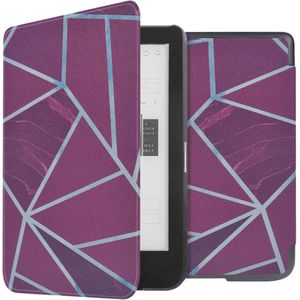 iMoshion Design Slim Hard Case Sleepcover voor de Kobo Clara HD - Bordeaux Graphic