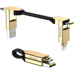 Rolling Square inCharge® X 6-in-1 sleutelhanger oplaadconnector - Marble Beige