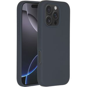 Accezz Liquid Silicone Backcover met MagSafe voor de Apple iPhone 16 Pro - Donkerblauw