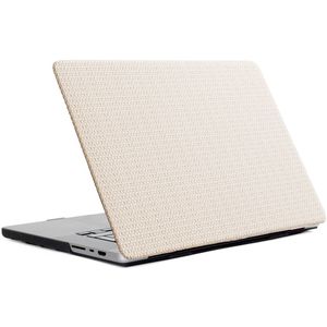 Selencia Geweven Cover voor de MacBook Pro 16 inch (2021) / Pro 16 inch (2023) M3 chip - A2485 / A2780 / A2919 - Beige