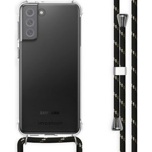 iMoshion Backcover met koord voor de Samsung Galaxy S21 FE - Zwart / Goud