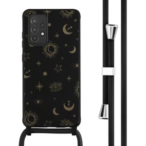 iMoshion Siliconen design hoesje met koord voor de Samsung Galaxy A52(s) (5G/4G) - Sky Black