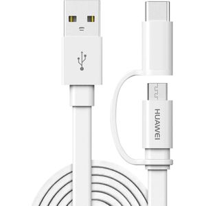 Huawei Originele USB naar Micro-USB & USB-C kabel - 1,5 meter - Wit