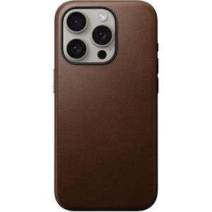 Nomad Modern Leather Case voor de iPhone 15 Pro - Bruin