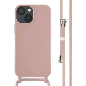 iMoshion Siliconen hoesje met koord voor de iPhone 13 Mini - Sand Pink