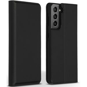 Accezz Premium Leather Slim Bookcase voor de Samsung Galaxy S21 - Zwart