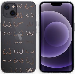 iMoshion Design hoesje voor de iPhone 13 - Boobs all over - Transparant