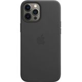 Apple Leather Backcover MagSafe voor de iPhone 12 Pro Max - Black