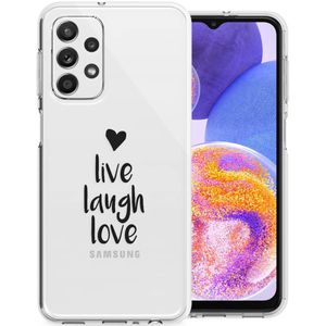 iMoshion Design hoesje voor de Samsung Galaxy A23 (5G) - Live Laugh Love - Zwart