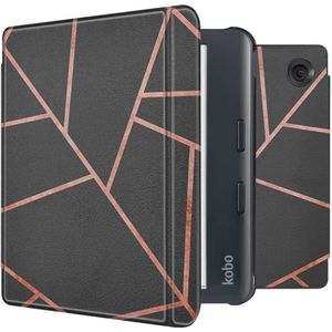 imoshion Design Slim Hard Case Sleepcover met stand voor de Kobo Libra Colour / Tolino Vision Color - Black Graphic