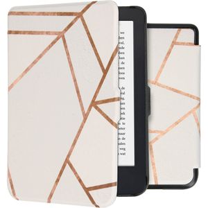iMoshion Design Slim Hard Case Sleepcover voor de Kobo Clara 2E / Tolino Shine 4 - White Graphic