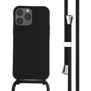 iMoshion Siliconen hoesje met koord voor de iPhone 13 Pro Max - Zwart