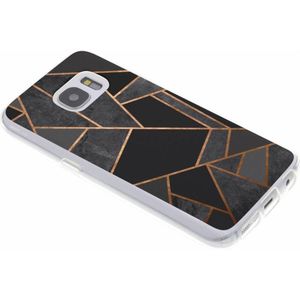 Design Backcover voor Samsung Galaxy S7 - Grafisch Zwart / Koper