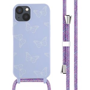 iMoshion Siliconen design hoesje met koord voor de iPhone 13 - Butterfly