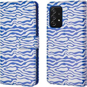 iMoshion Design Bookcase voor de Samsung Galaxy A52(s) (5G/4G) - White Blue Stripes