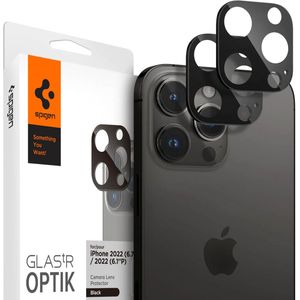Spigen GLAStR Camera Protector Glas 2 Pack voor de iPhone 14 Pro / 14 Pro Max - Zwart