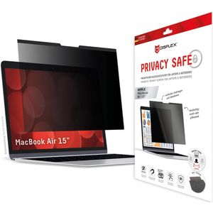Displex Privacy Safe Magnetische Screenprotector voor de MacBook Air 15 inch - A2941 /  A1707 / A1990 / A1398
