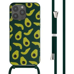 iMoshion Siliconen design hoesje met koord voor de iPhone 15 Pro Max - Avocado Green