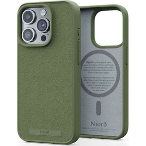 Njorð Collections Suède Comfort+ Case MagSafe voor de iPhone 15 Pro - Olive