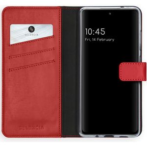 Selencia Echt Lederen Bookcase voor de Samsung Galaxy S20 FE - Rood