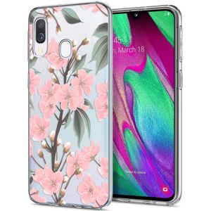 iMoshion Design hoesje voor de Samsung Galaxy A20e - Bloem - Roze / Groen