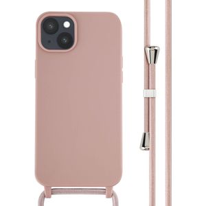 iMoshion Siliconen hoesje met koord voor de iPhone 14 Plus - Sand Pink