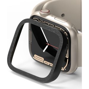 Ringke Bezel Styling voor de Apple Watch Series 7 / 8 / 9 - 45 mm - Hairline Plain Silver