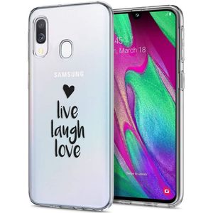 iMoshion Design hoesje voor de Samsung Galaxy A20e - Live Laugh Love - Zwart